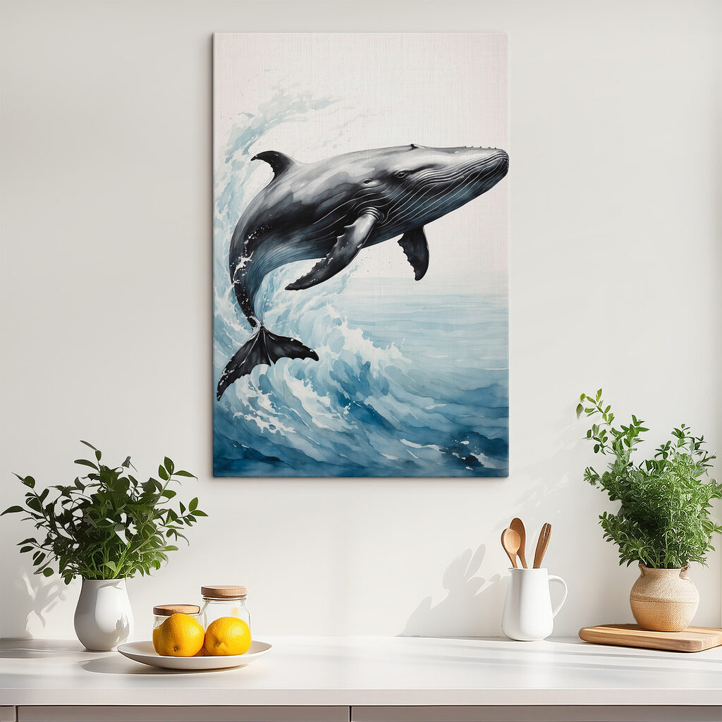 A whale jumping out of the water