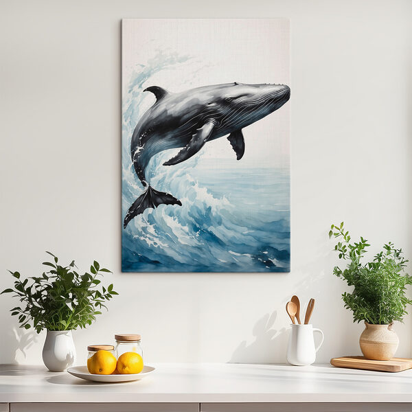 A whale jumping out of the water
