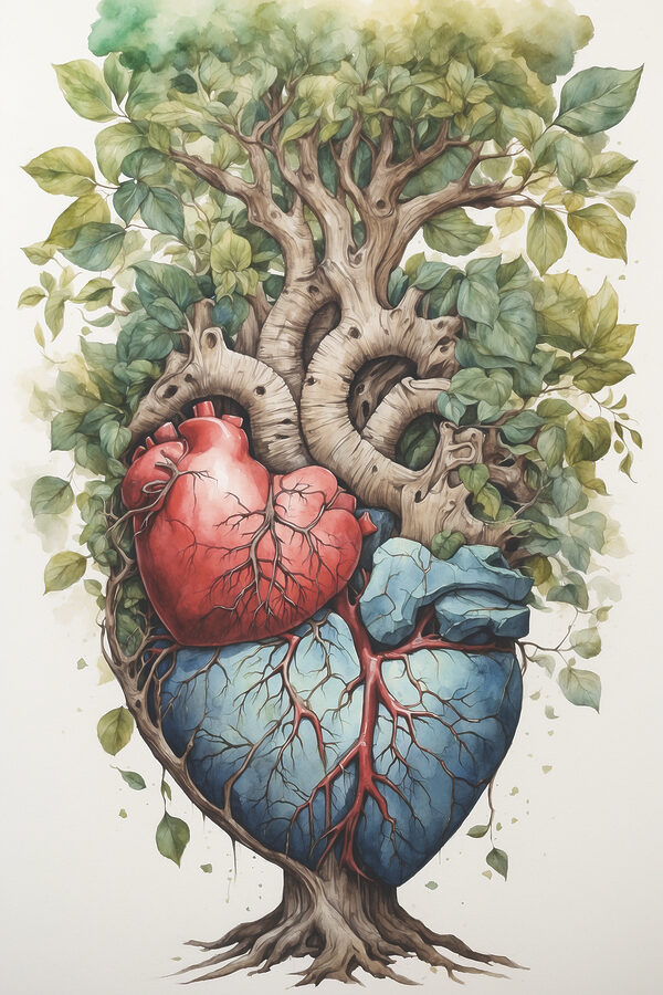 A tree with leaves and a heart A tree with leaves and a heart