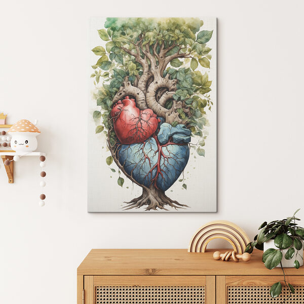 Cuadros Cuadros Un árbol con hojas y un corazón (SKU: s38594)