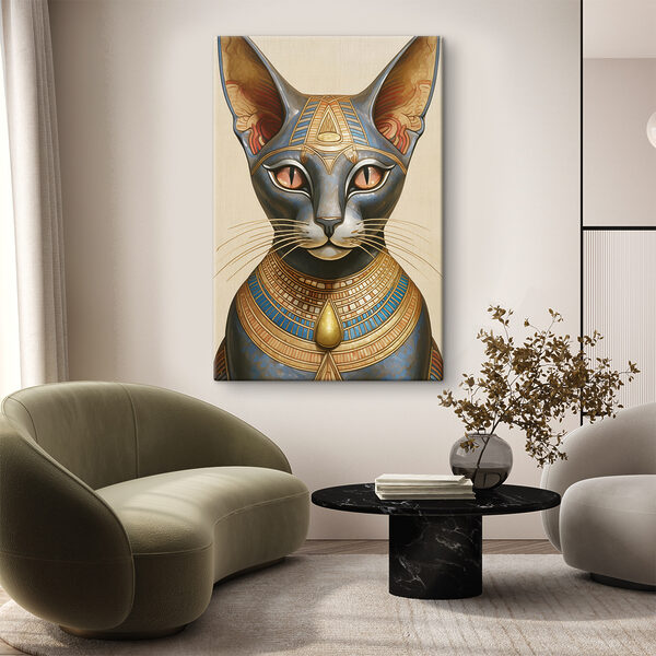 Cuadros Majestuoso gato egipcio con atuendo de gala