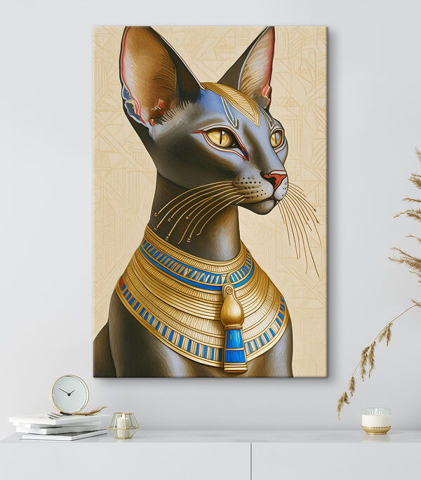 Majestuoso felino adornado con un collar regio Cuadros Majestuoso felino adornado con un collar regio