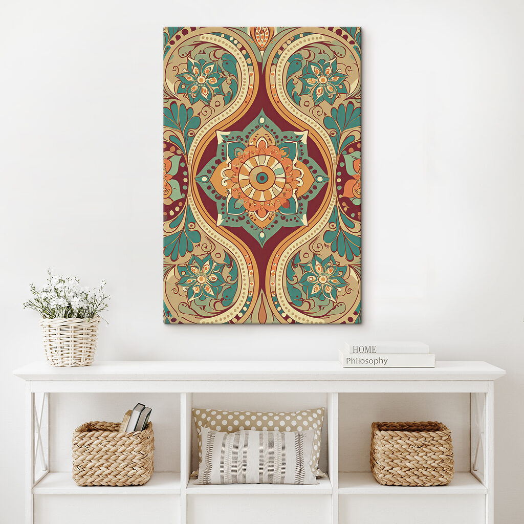 A colorful pattern with flowers