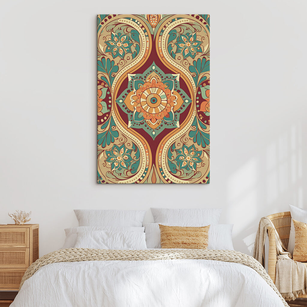 A colorful pattern with flowers