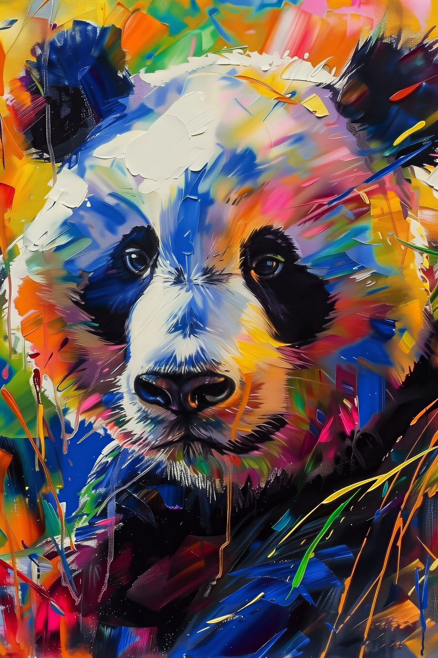 A painting of a panda A painting of a panda
