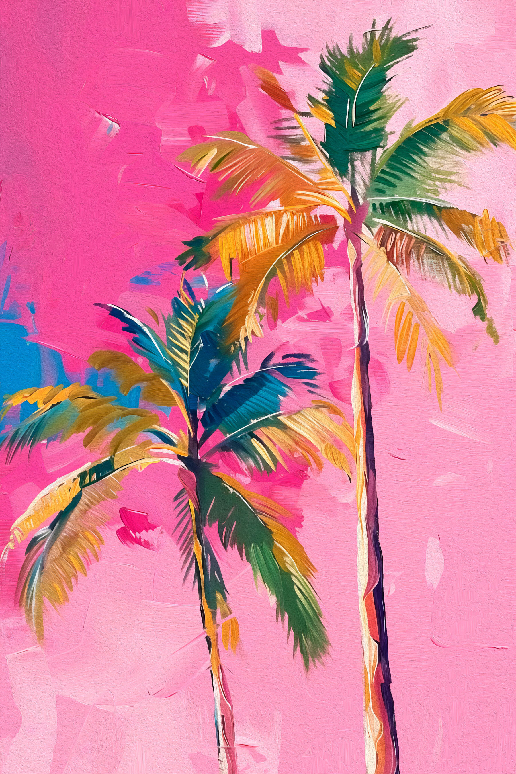 Palm trees on a pink background Palm trees on a pink background