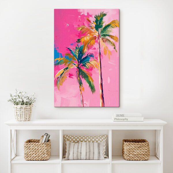 Palm trees on a pink background Palm trees on a pink background