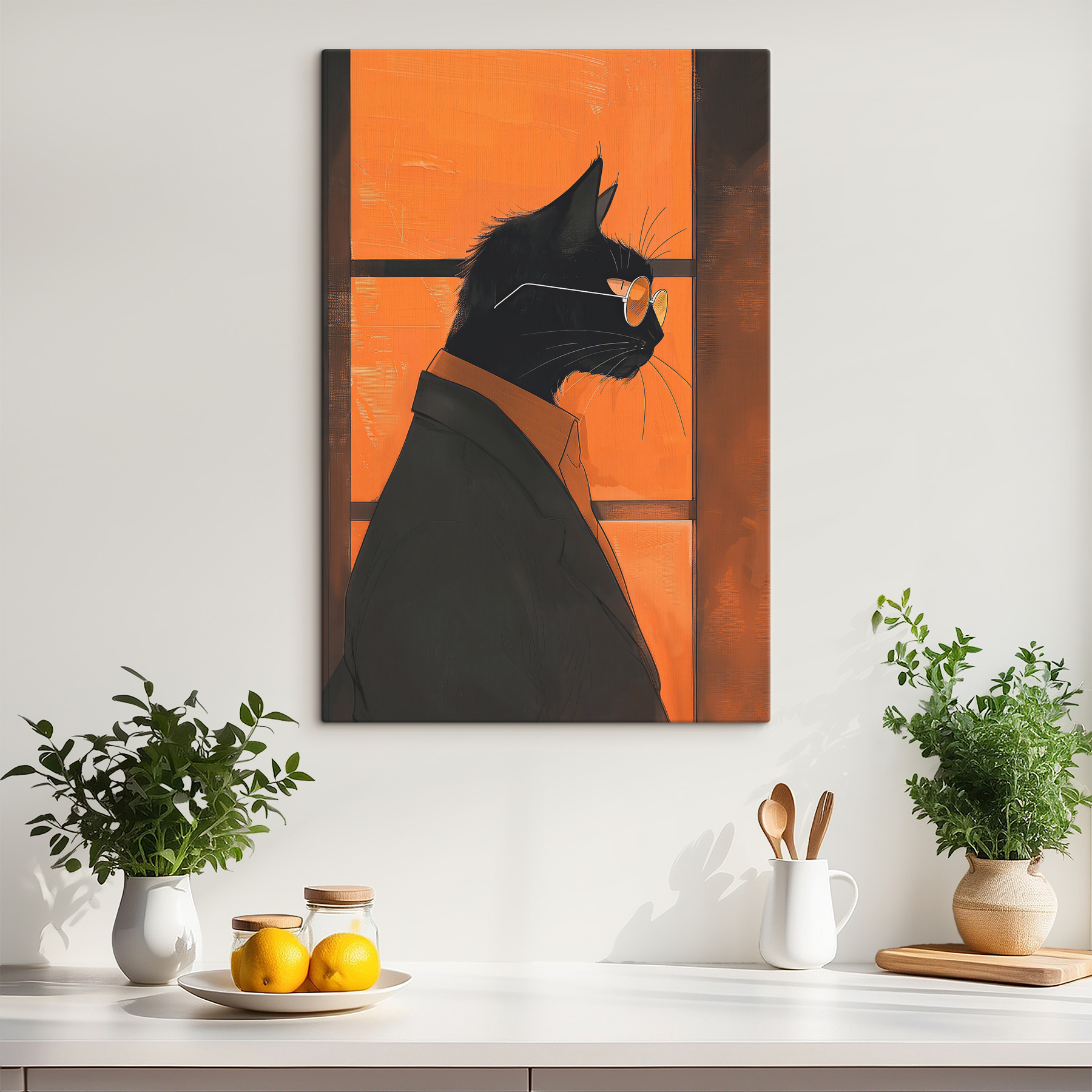 A cat wearing glasses and a suit A cat wearing glasses and a suit