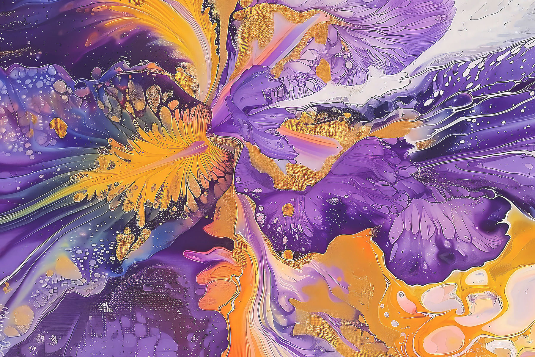 A close up of a painting