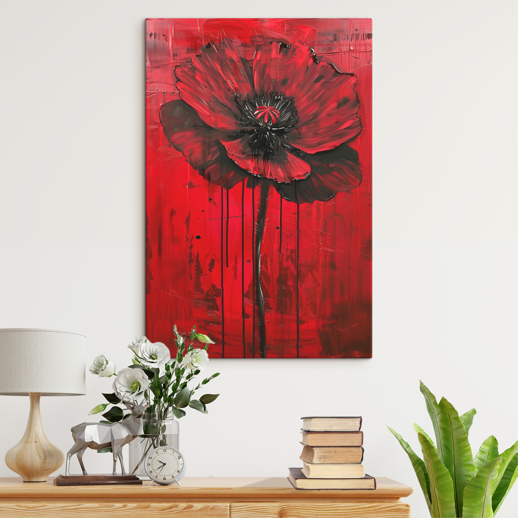 A painting of a flower
