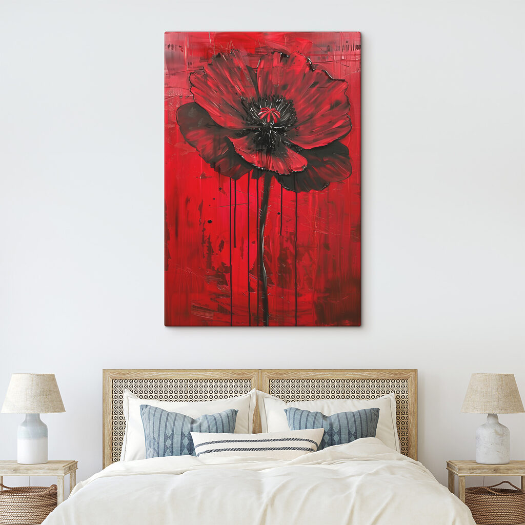A painting of a flower
