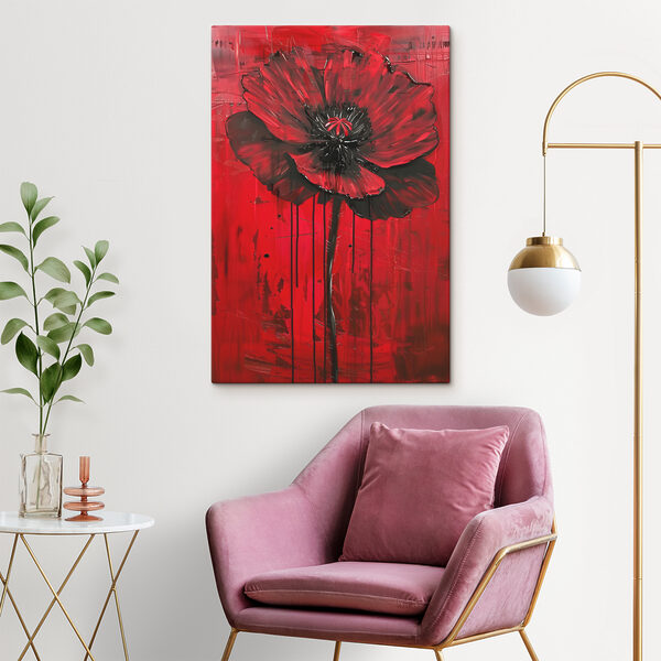A painting of a flower