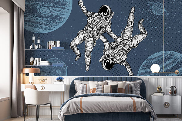 Dos astronautas flotando en el espacio Dos astronautas flotando en el espacio