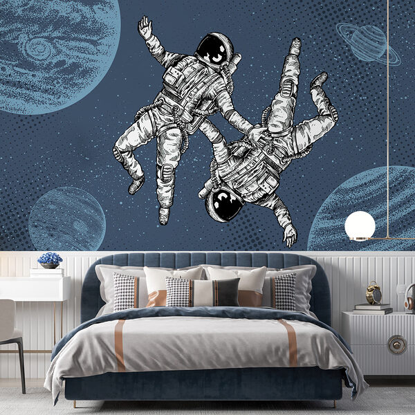 Dos astronautas flotando en el espacio Dos astronautas flotando en el espacio
