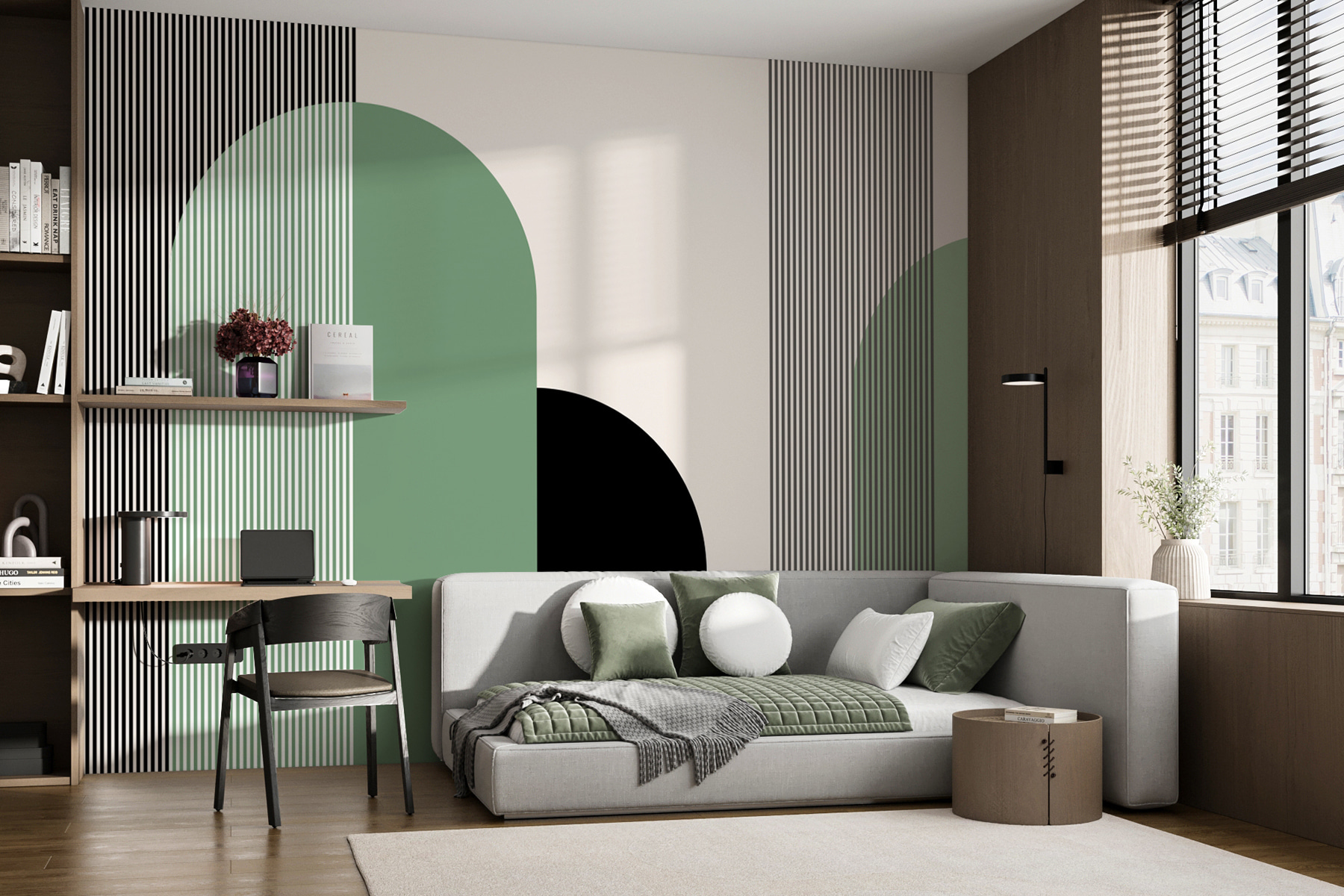 w00631v1pib2mr - Unas formas geométricas verdes y negras - tegory