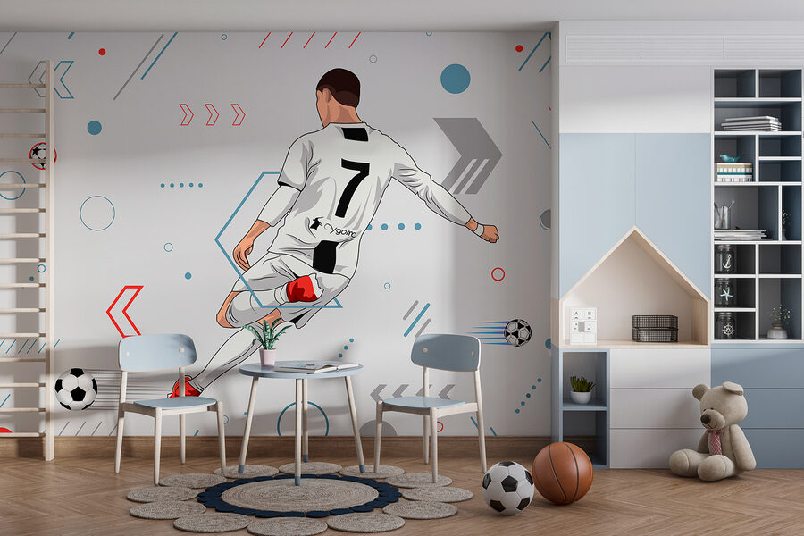 Un jugador de fútbol pateando un balón