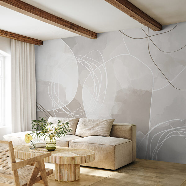 Un fondo blanco y gris con círculos y líneas Un fondo blanco y gris con círculos y líneas