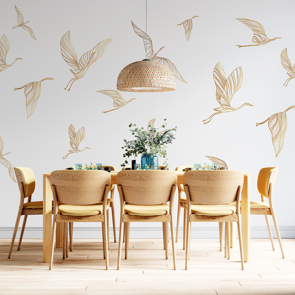 A group of birds flying