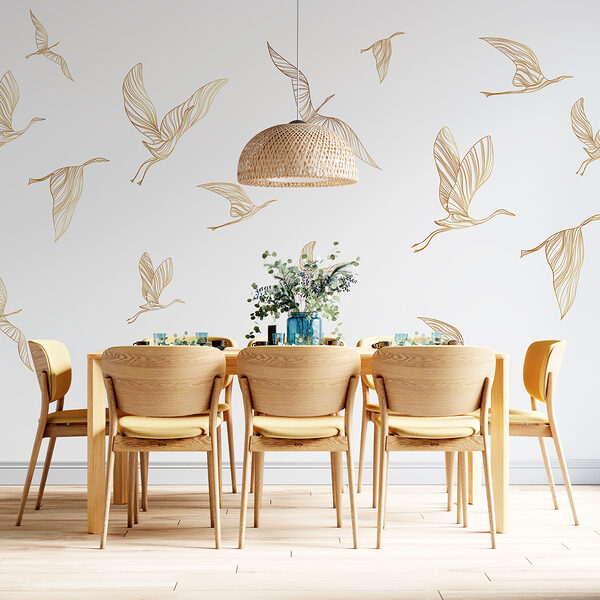 A group of birds flying