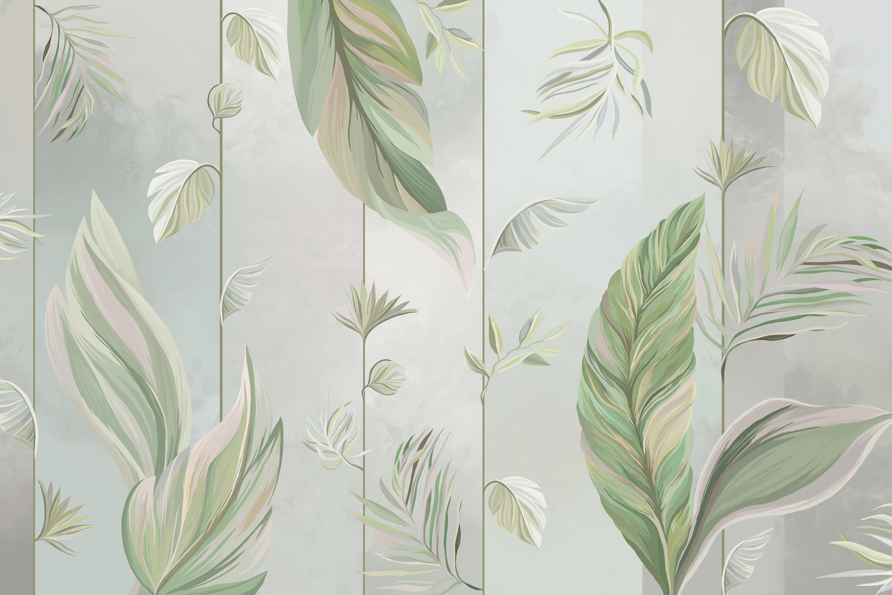A wallpaper with leaves and lines