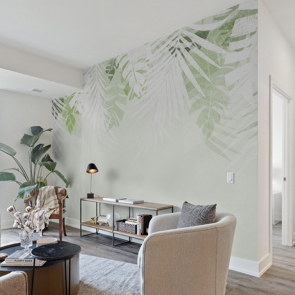 A white and green leaves