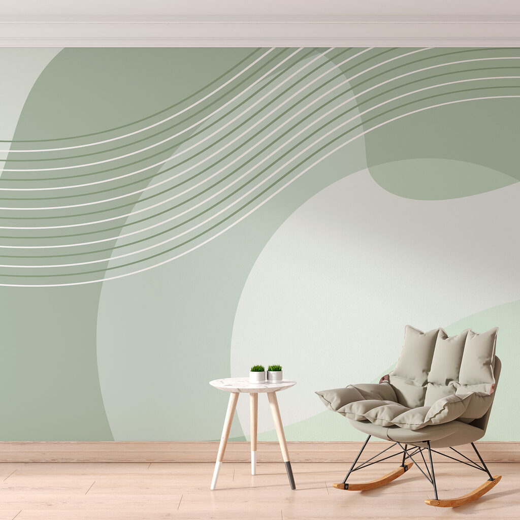 A green and white background