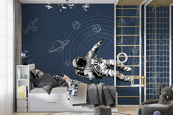 An astronaut floating in space An astronaut floating in space