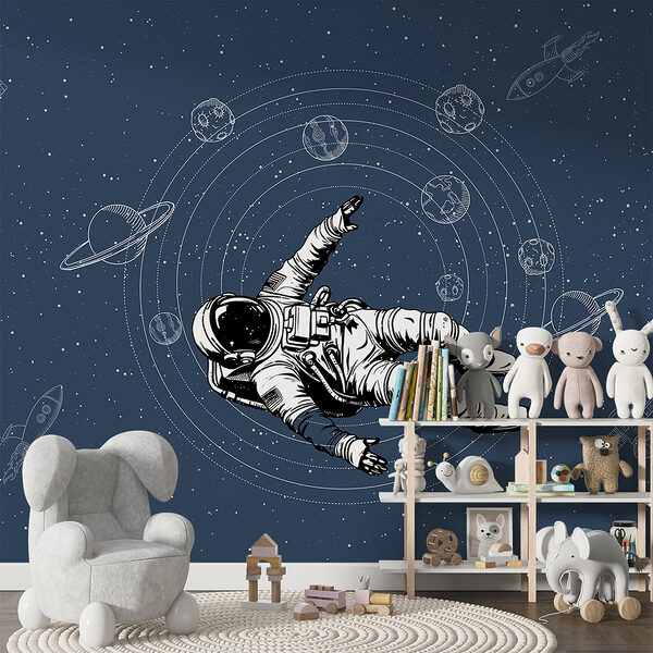 An astronaut floating in space An astronaut floating in space