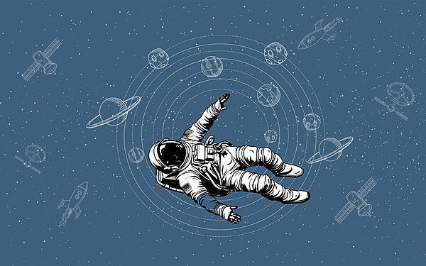 Un astronauta flotando en el espacio Un astronauta flotando en el espacio