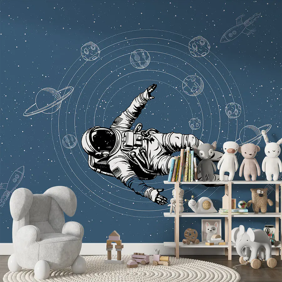 Dibujo De Astronauta Flotando En El Espacio