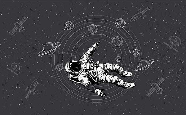 Un astronauta flotando en el espacio Un astronauta flotando en el espacio