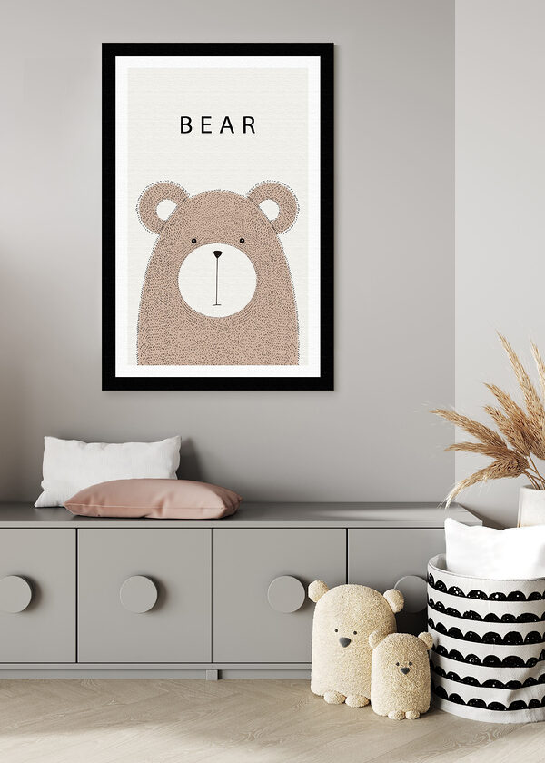Cuadros Un oso con texto en negro