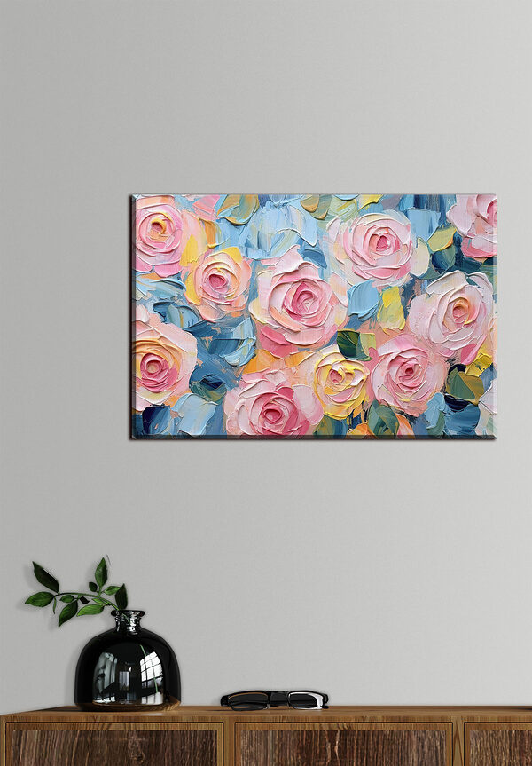 Cuadros Un cuadro de flores y hojas
