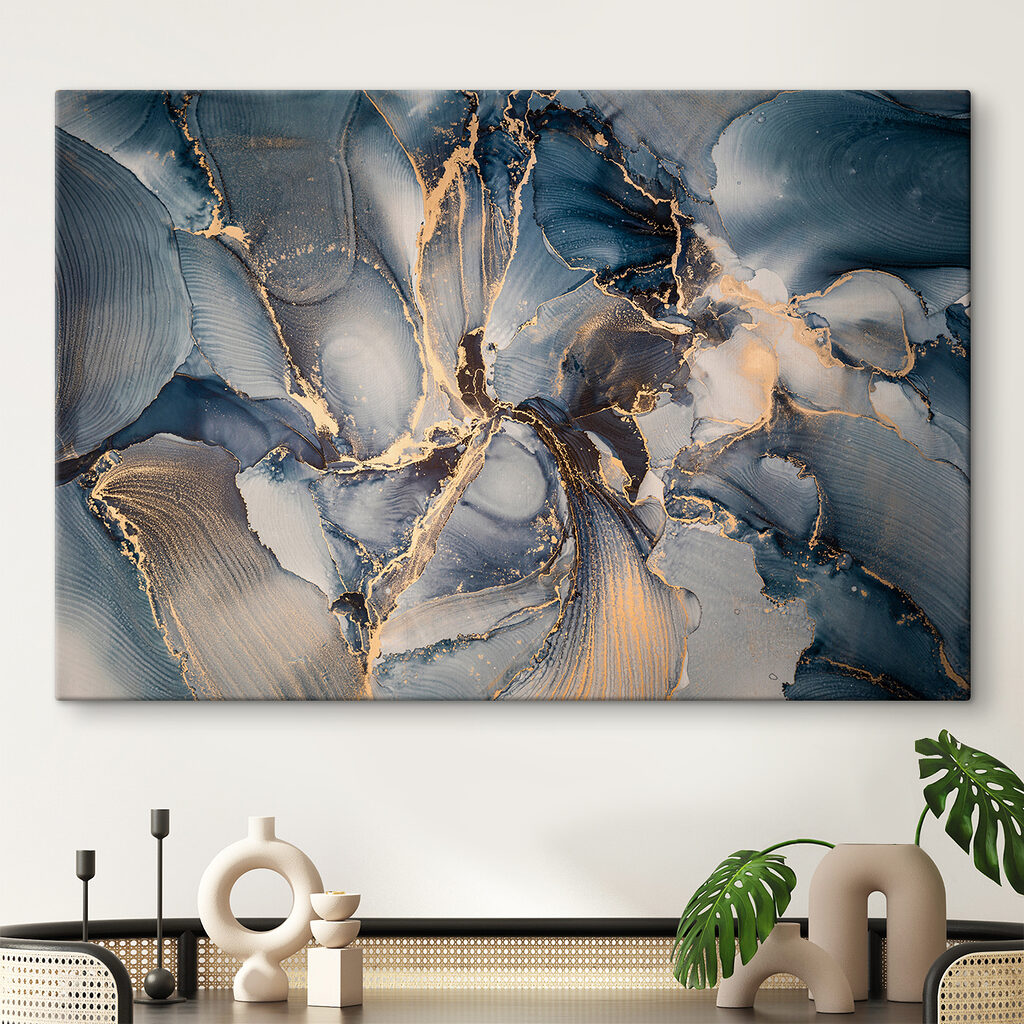 A close up of a painting