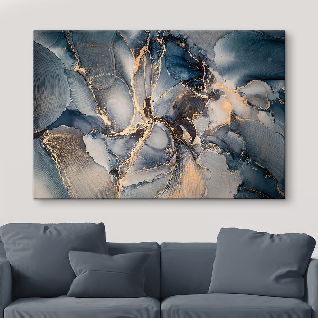 A close up of a painting