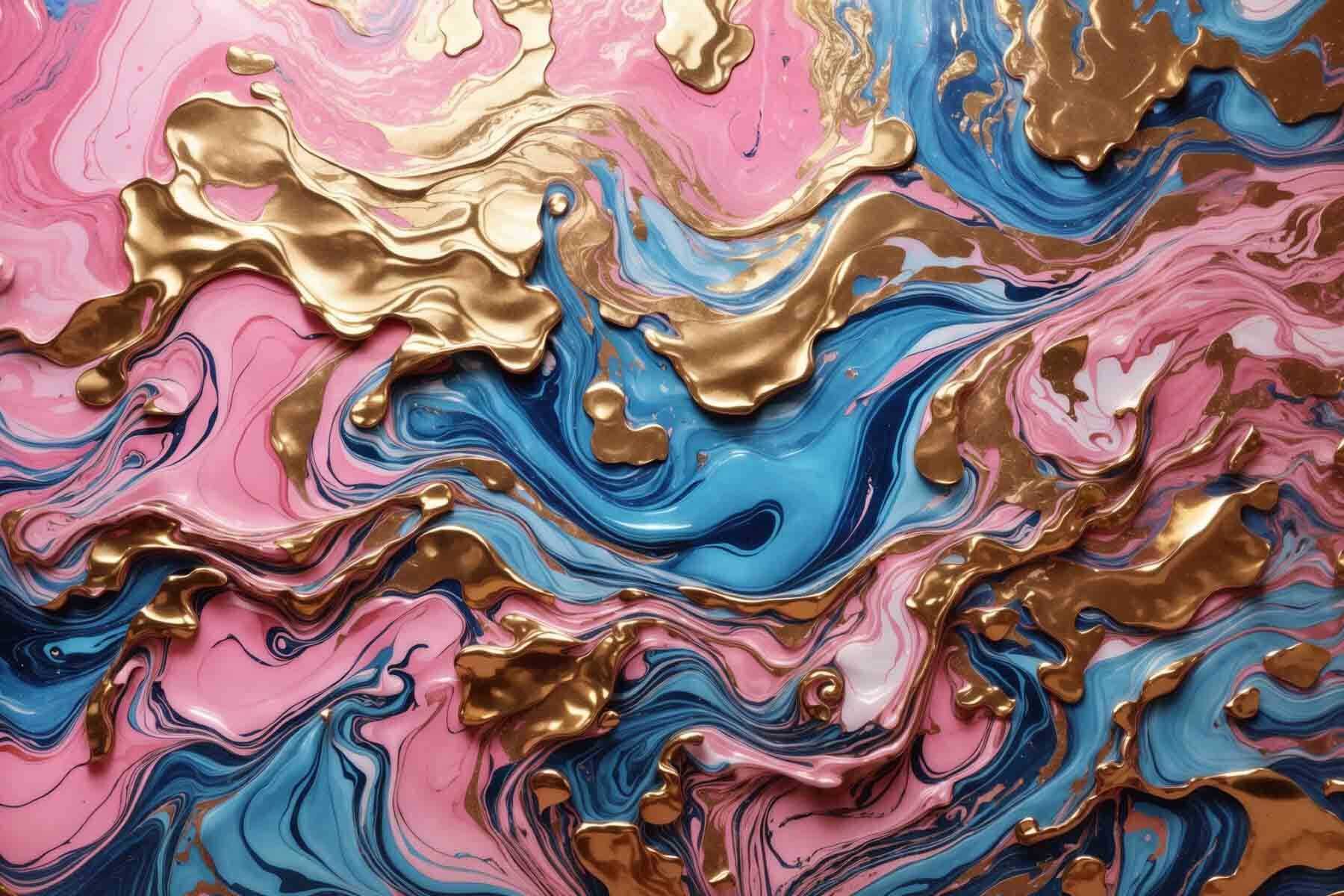 Fluid dance of colors and shapes