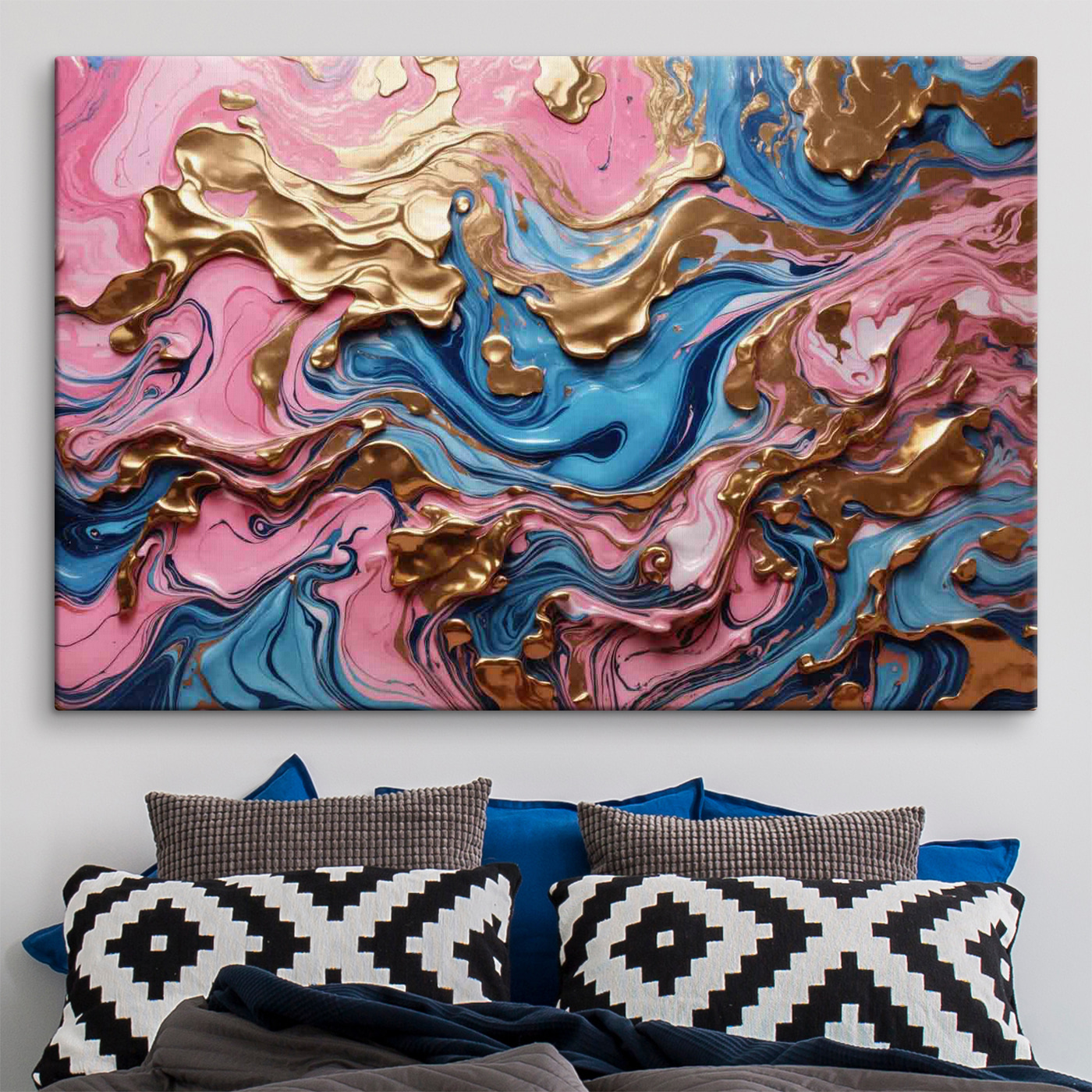 Fluid dance of colors and shapes