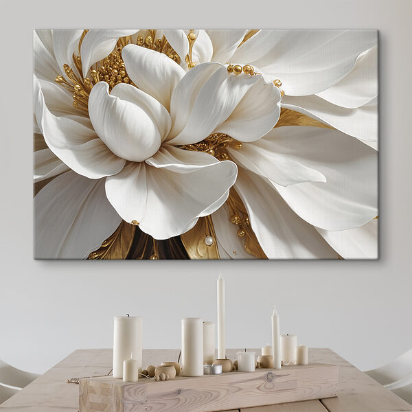Cuadros Un primer plano de una flor blanca