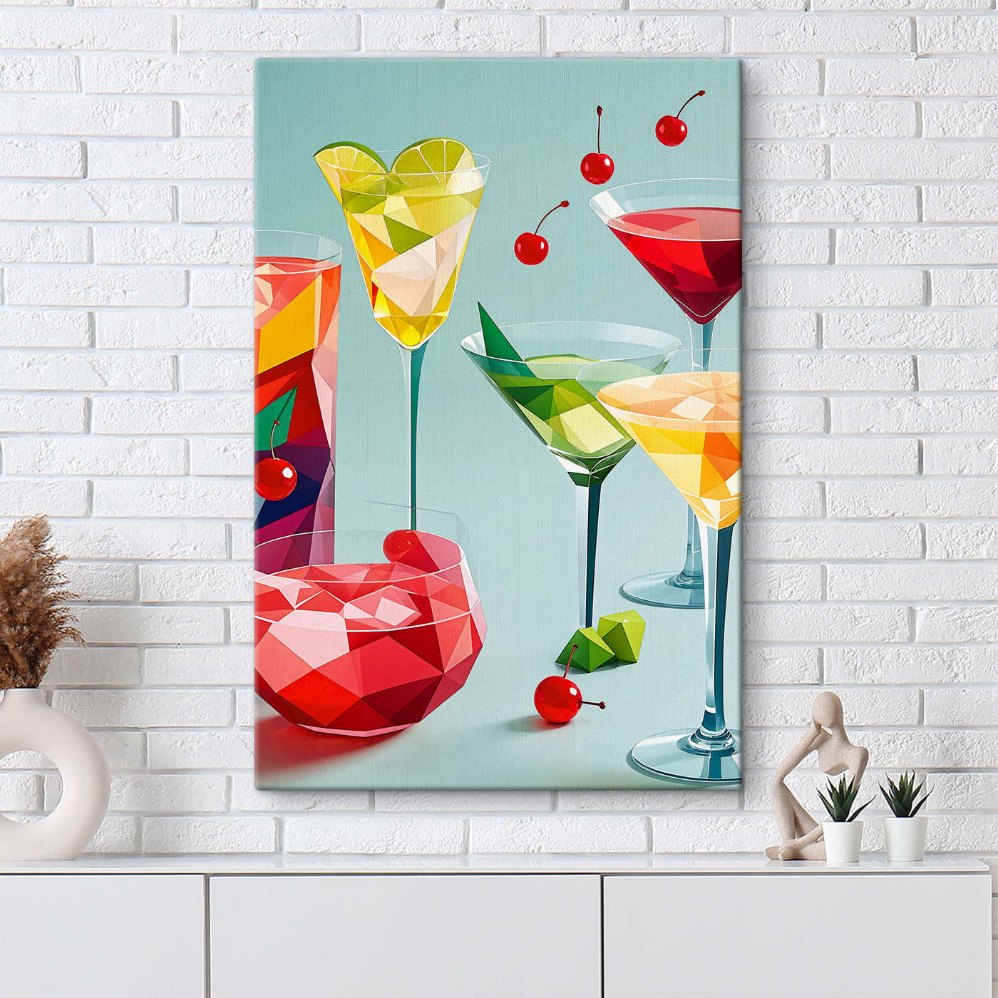 A group of colorful drinks