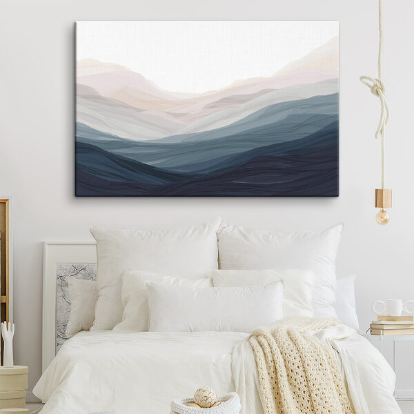 A landscape of mountains with blue and grey shades A landscape of mountains with blue and grey shades