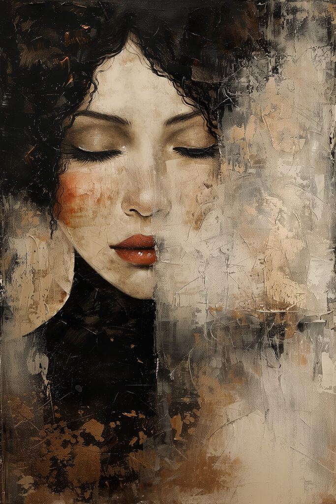 A woman with her eyes closed A woman with her eyes closed