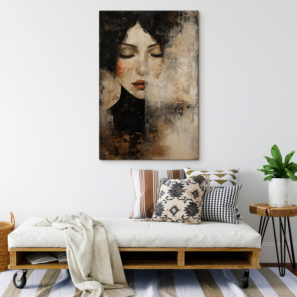A woman with her eyes closed A woman with her eyes closed