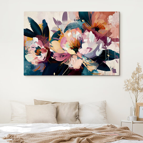 Cuadros Un cuadro de flores y hojas