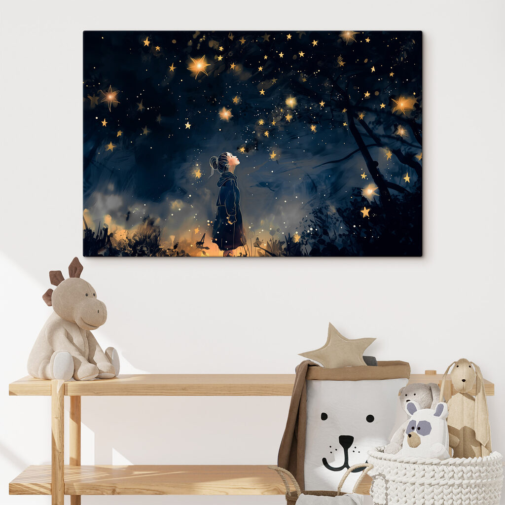 A girl looking up at stars A girl looking up at stars