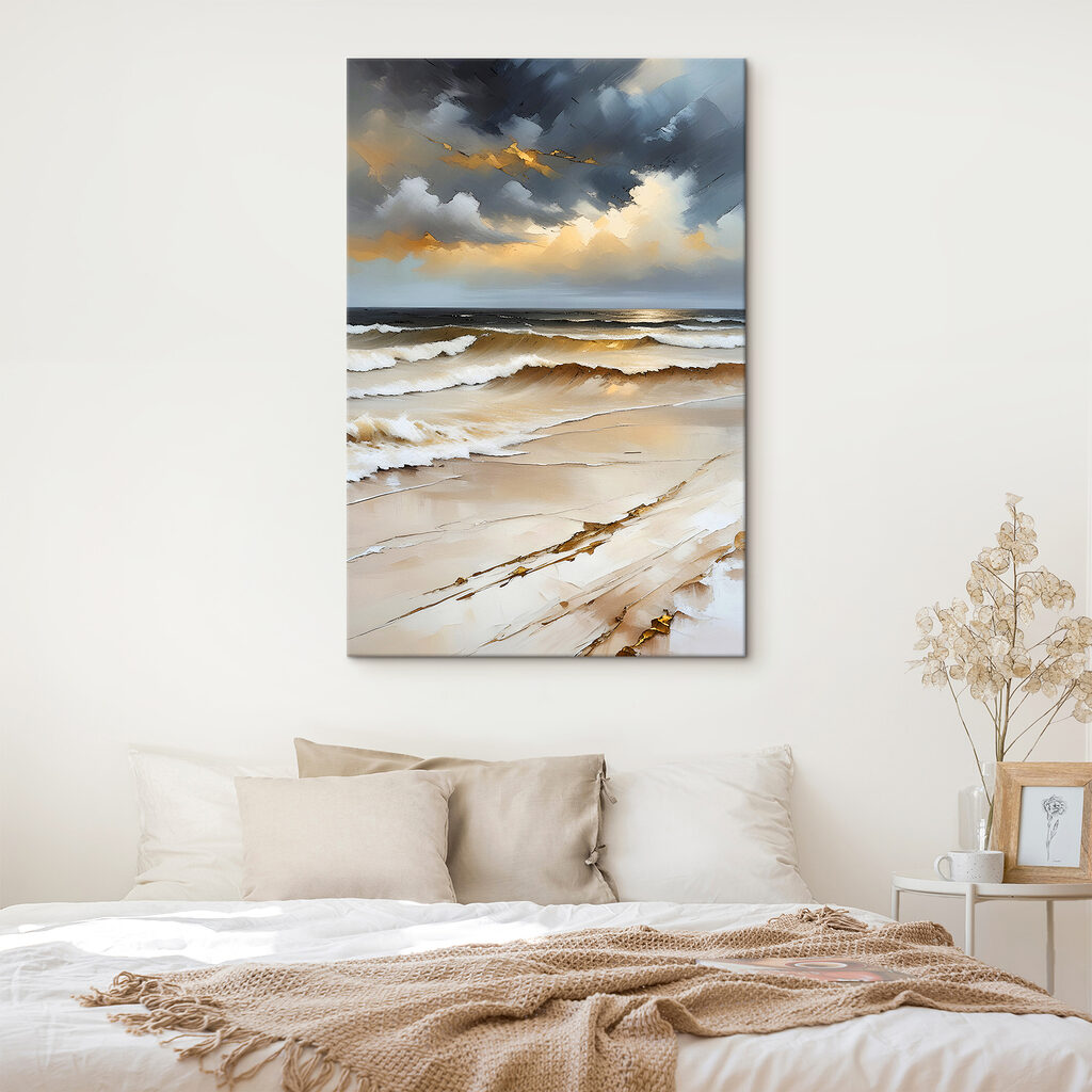 Waves crashing on a beach