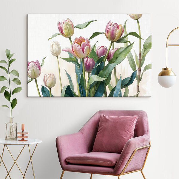 Cuadros Un ramo de flores rosas y blancas