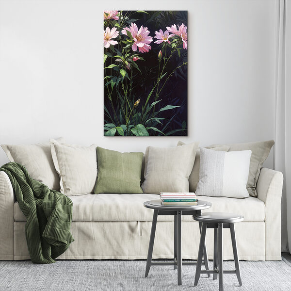 A painting of pink flowers A painting of pink flowers