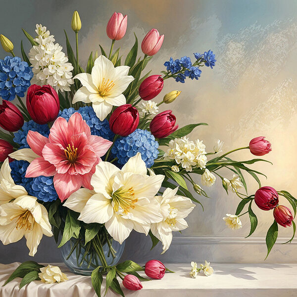 A vase of flowers on a table A vase of flowers on a table