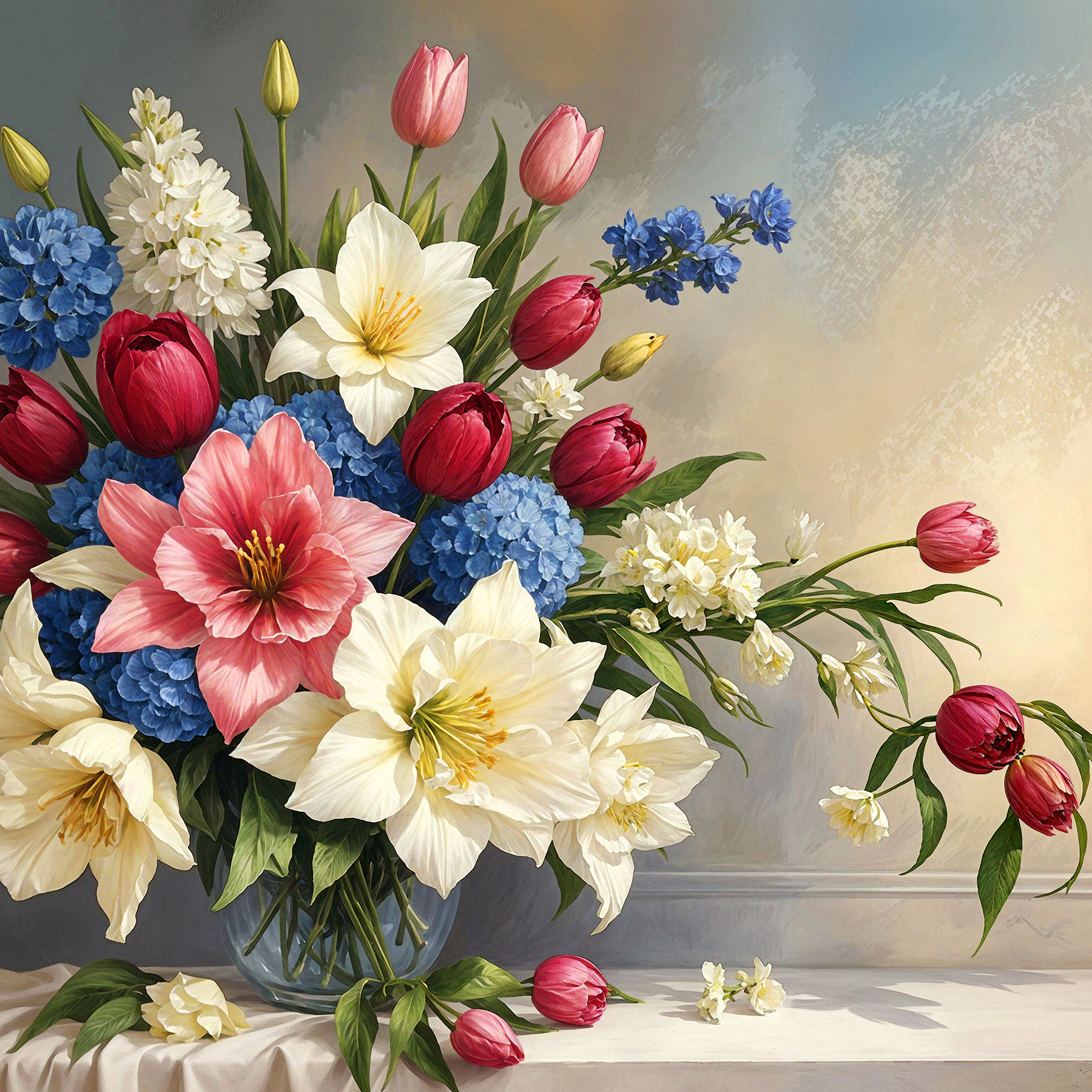 A vase of flowers on a table A vase of flowers on a table