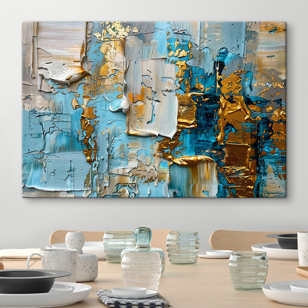 A close up of a painting